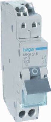 Hager VKS01 MKS516 installatieautomaat 1p+N B-16A
