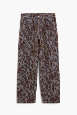 Rechte broek met texturen - BROWN - 36