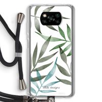 Tropical watercolor leaves: Xiaomi Poco X3 NFC Transparant Hoesje met koord