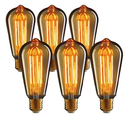 LED lampje Retro E27 fitting 2W - 6x - gloeidraad- sfeerlampen - designlampen - 145 x 64 mm LED lampje Retro E27 fitting 2W - 6x - gloeidraad- sfeerlampen - designlampen - 145 x 64 mm