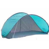 Strandtent / beachshelter - blauw/grijs - 210 x 110 x 90 cm - zonwerend - open voorkant