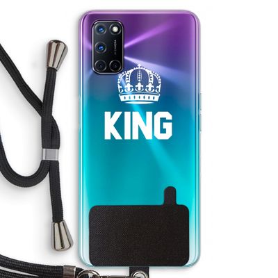 King zwart: Oppo A92 Transparant Hoesje met koord