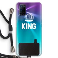 King zwart: Oppo A92 Transparant Hoesje met koord
