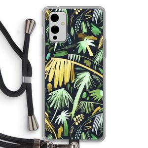 Tropical Palms Dark: OnePlus 9 Transparant Hoesje met koord
