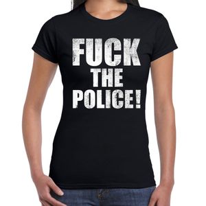 Fuck the police t-shirt zwart voor dames om te staken / protesteren 2XL  -