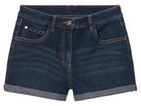 pepperts! Meisjes jeansshort (152, Donkerblauw)