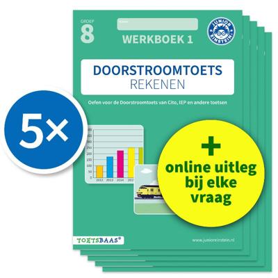 Doorstroomtoets Rekenen - Werkboek 1 + Online video-uitleg (set van 5) (Paperback)