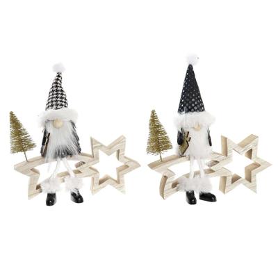 Kerstster DKD Home Decor Polyester MDF Ster (2 Stuks) (18 x 6 x 19 cm)