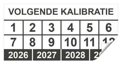 Keuringssticker volgende kalibratie rechthoek 50 x 25 mm - 1000 stuks (op rol)