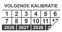 Keuringssticker volgende kalibratie rechthoek 50 x 25 mm - 1000 stuks (op rol)