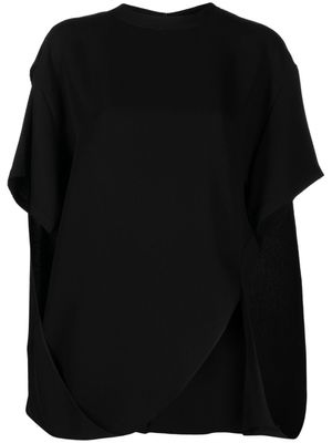 Valentino Garavani t-shirt asymétrique à détails drapés - Noir