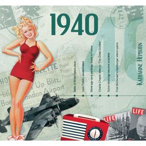 Verjaardag CD-kaart met jaartal 1940   -