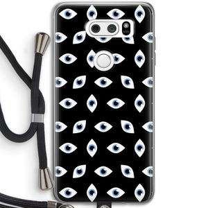 Eyes pattern: LG V30 Transparant Hoesje met koord
