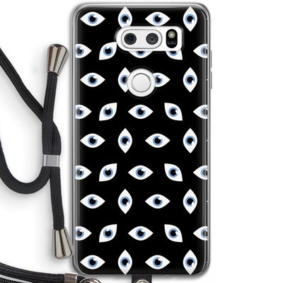 Eyes pattern: LG V30 Transparant Hoesje met koord