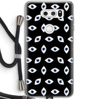 Eyes pattern: LG V30 Transparant Hoesje met koord