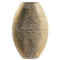 Leen Bakker - Vaas Riv - Goudkleur - Ovaal - 48,5x32x9,5 Cm - Metaal - Goudkleurig