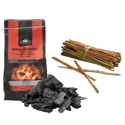 Fancy Flames BBQ aanmaakset - houtskool - 3 kilo - met vuurstokjes - 18x - aanmaakhout met hars