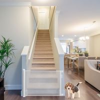 Intrekbaar Veiligheidshek voor Baby Breed Gaas Veiligheidshek 140 x 8 x 89 cm Wit - thumbnail