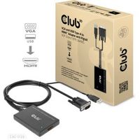 CLUB3D VGA and USB Type-A to HDMI Adapter with Pigtail M/F 0.6m/1.97ft 28AWG