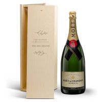 Champagne in gegraveerde kist - Moët & Chandon (1500ml) - thumbnail