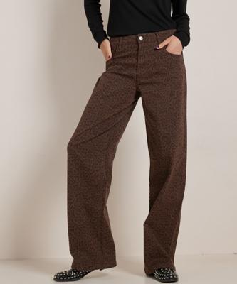 wide fit jeans stretch twill panterprint