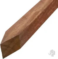 Elephant geschaafde paal Azobé hardhout 70x70mm 4-zijdig vlak geschaafd en gepunt