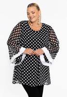 Yoek Tuniek wide bottom DOTS | Zwart | Maat 54/56