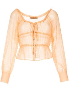 Rejina Pyo blouse Effi à effet de transparence - Orange