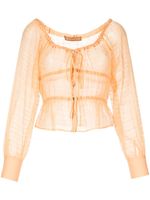 Rejina Pyo blouse Effi à effet de transparence - Orange - thumbnail