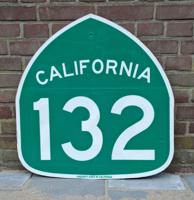 California State Route 132 Verkeersbord - 63 x 61cm - Origineel