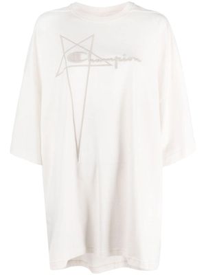 Rick Owens X Champion t-shirt en coton à logo embossé - Tons neutres