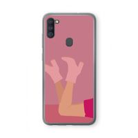 Pink boots: Samsung Galaxy A11 Transparant Hoesje Pink boots: Samsung Galaxy A11 Transparant Hoesje