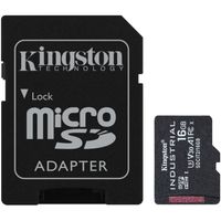 Kingston Industrial microSDHC 16GB geheugenkaart Incl. SD adapter, Klasse 10, UHS-I, U3, V30, A1 - thumbnail