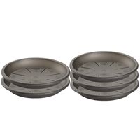 Set van 5x stuks water opvangschaal bakje Planten/bloempot antraciet grijs rond 24 cm