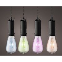 Set van 8x stuks oranje, blauwe, groene en roze solar tuinverlichting hanglampen kunststof 20 cm