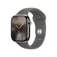Apple Watch Series 10 GPS + Cellular 46mm Titanium Case met Stone Grey Sport Band - S/M Smartwatch Beige
