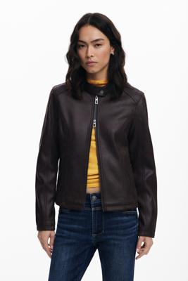 Gecombineerd jack met leerlook - BROWN - S