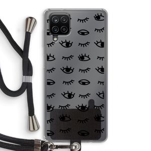 Eye pattern #2: Samsung Galaxy A12 Transparant Hoesje met koord