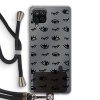 Eye pattern #2: Samsung Galaxy A12 Transparant Hoesje met koord