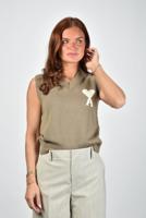 Ami Paris trui UKS860.KN0156 beige taupe/ecru