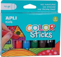 Apli Kids plakkaatverf Color sticks, blister met 6 stuks