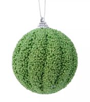 Kerstbal Foam Glitter - Mistletoe Groen - Decoris