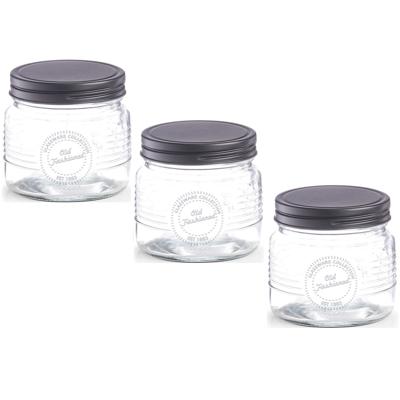 Zeller voorraadpot Old Fashioned - 4x - bewaarpot - 420 ml - 10 x 9 cm - transparant