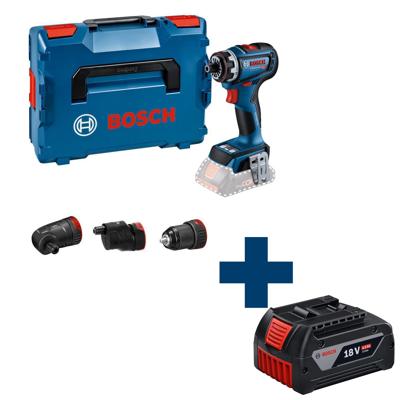 Bosch Professional GSR 18V-90 FC Accu Schroefboormachine FlexiClick 18V Basic Body + 3x Hulpstukken in L-Boxx - 06019K6203