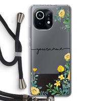 Gele bloemen: Xiaomi Mi 11 Transparant Hoesje met koord