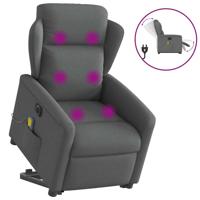 Sta-op-massagestoel elektrisch verstelbaar stof donkergrijs