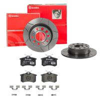 Remmenset, remschijf BREMBO, Remschijftype: Gespleten, Inbouwplaats: Achteras, u.a. für Seat, VW, Skoda, Audi