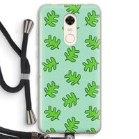 Groene blaadjes: Xiaomi Redmi 5 Transparant Hoesje met koord