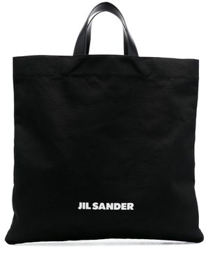 Jil Sander sac cabas à logo imprimé - Noir