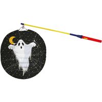 Lampionstokje 50 cm - met spook lampion - zwart - D22 cm